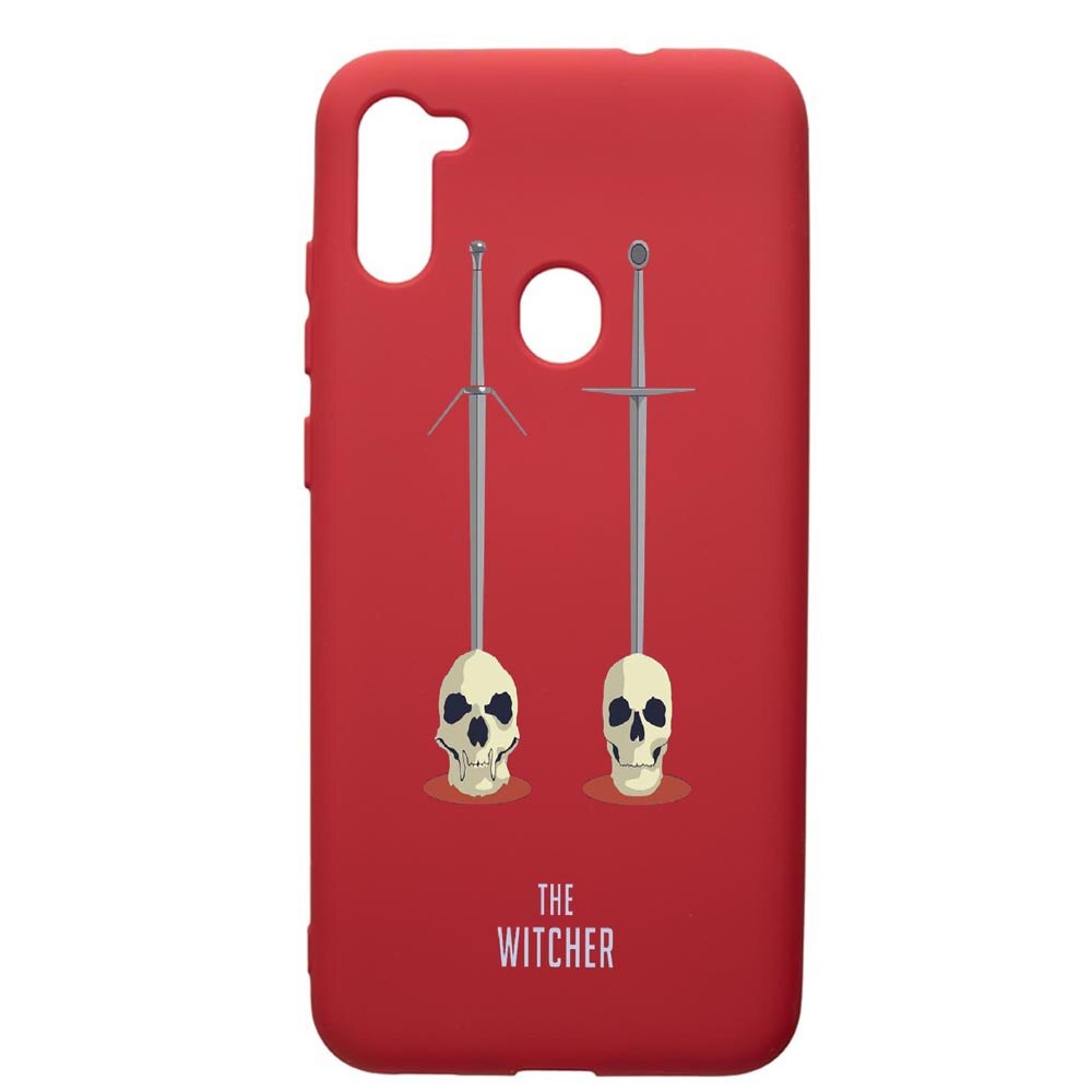Husa de protectie Samsung Galaxy A11, The Witcher, silicon, cu interiorul din material textil, protectie camera, Red, PR430