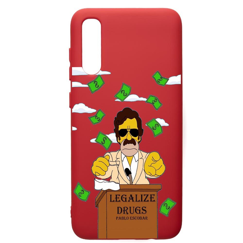 Husa de protectie Samsung Galaxy A70, Narcos Pablo Escobar, silicon, cu interiorul din material textil, protectie camera, Red, PR437