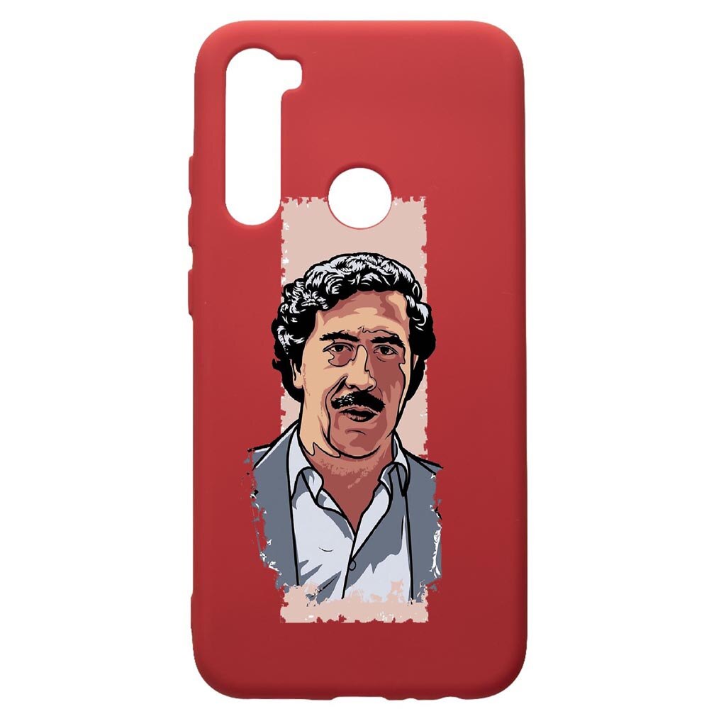 Husa de protectie Xiaomi Redmi Note 8, Narcos Pablo Escobar, silicon, cu interiorul din material textil, protectie camera, Red, PR442