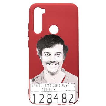 Husa de protectie Xiaomi Redmi Note 8, Narcos Pablo Escobar, silicon, cu interiorul din material textil, protectie camera, Red, PR443 Husa de protectie Xiaomi Redmi Note 8, Narcos Pablo Escobar, silicon, cu interiorul din material textil, protectie camera, Red, PR443