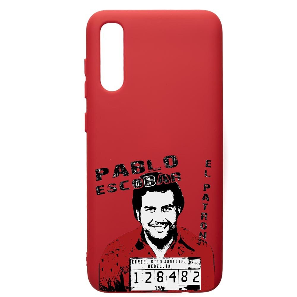 Husa de protectie Samsung Galaxy A70, Narcos, silicon, cu interiorul din material textil, protectie camera, Red, PR444