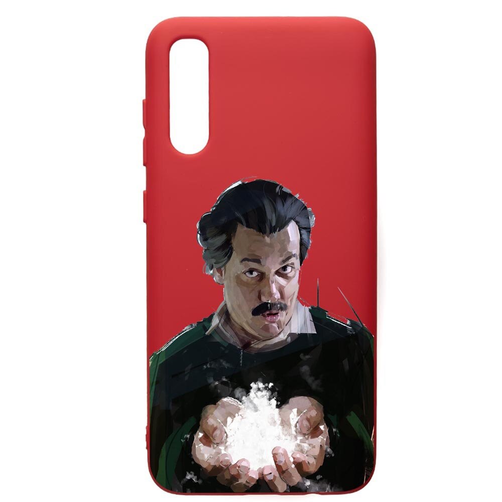 Husa de protectie Samsung Galaxy A70, Narcos Pablo Escobar, silicon, cu interiorul din material textil, protectie camera, Red, PR446
