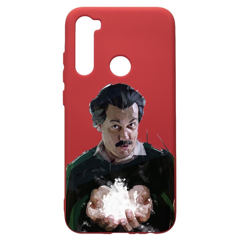 Husa de protectie Xiaomi Redmi Note 8, Narcos Pablo Escobar, silicon, cu interiorul din material textil, protectie camera, Red, PR446