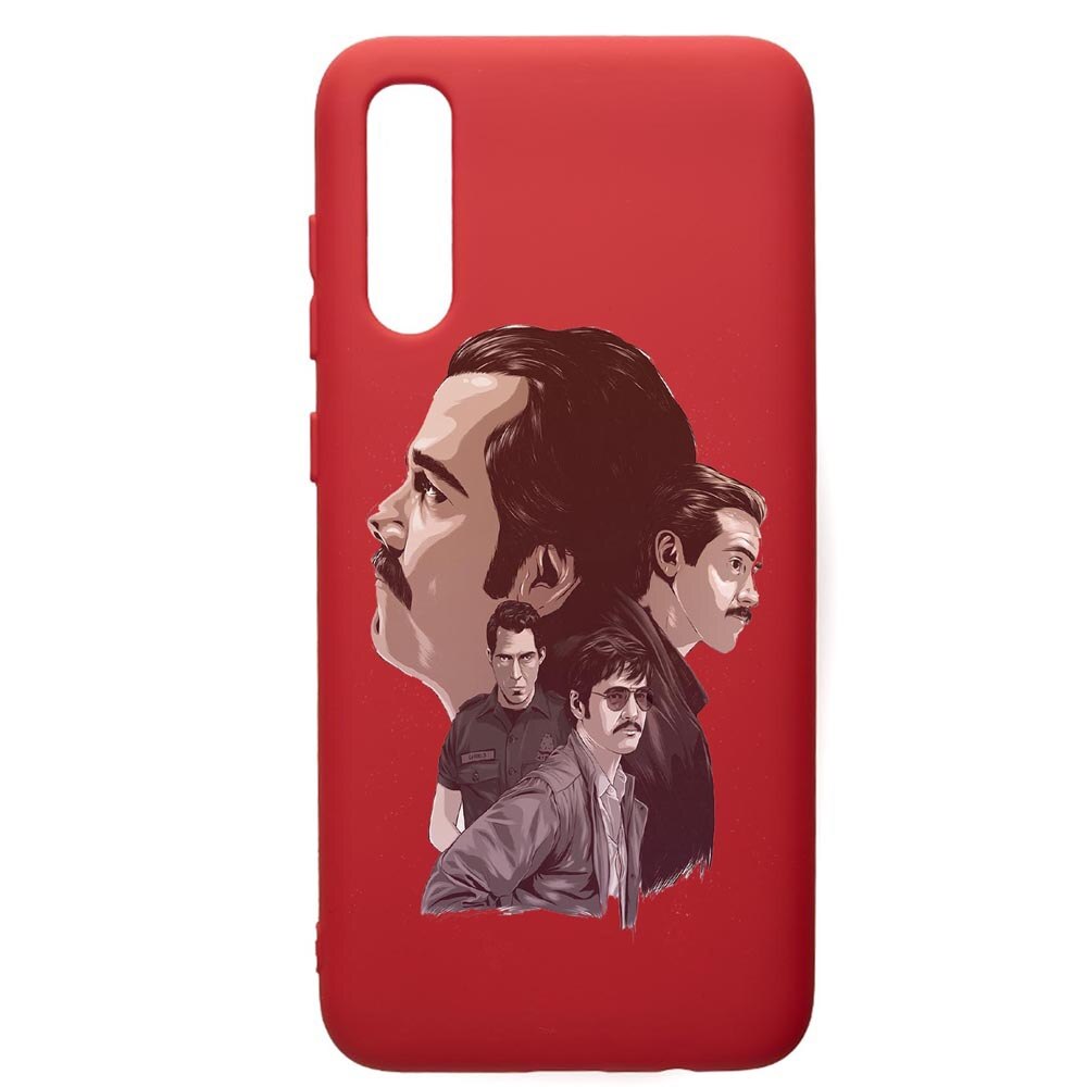 Husa de protectie Samsung Galaxy A70, Narcos, silicon, cu interiorul din material textil, protectie camera, Red, PR448