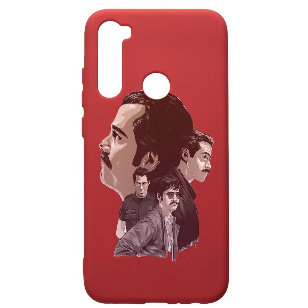 Husa de protectie Xiaomi Redmi Note 8, Narcos, silicon, cu interiorul din material textil, protectie camera, Red, PR448