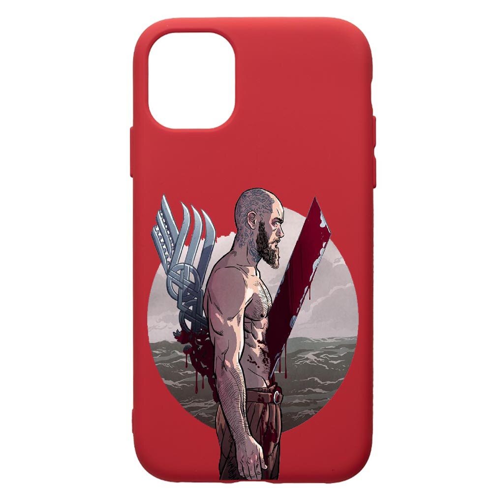 Husa de protectie Samsung Galaxy A51, The Vikings - Ragnar Lothbrok, silicon, cu interiorul din material textil, protectie camera, Red, PR455