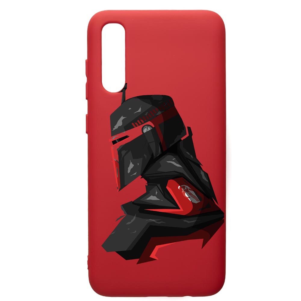 Husa de protectie Samsung Galaxy A50, Star Wars The Mandalorian, silicon, cu interiorul din material textil, protectie camera, Red, PR456