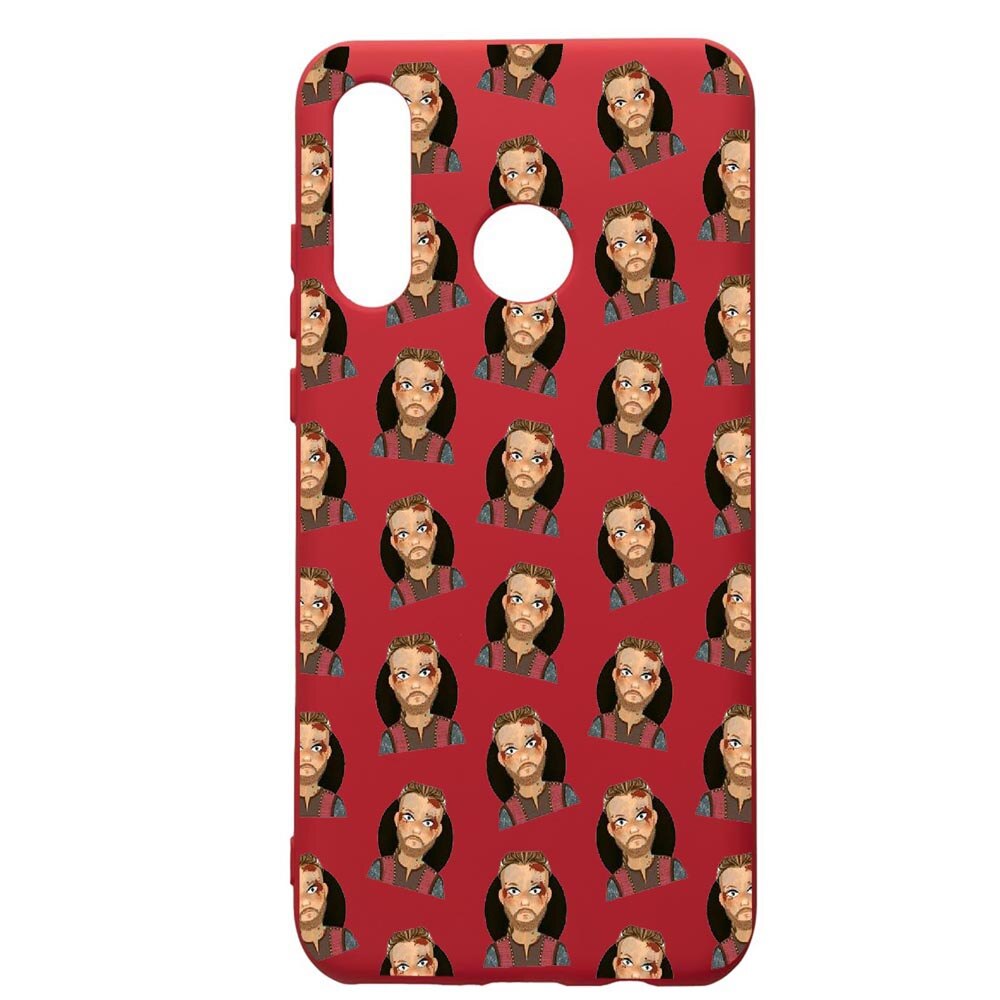 Husa de protectie Huawei P30 Lite, The Vikings, silicon, cu interiorul din material textil, protectie camera, Red, PR453