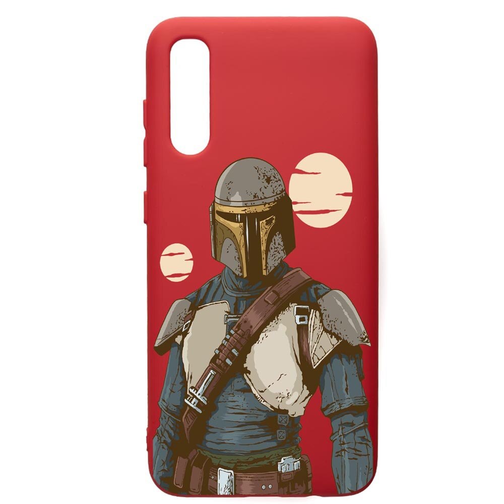 Husa de protectie Samsung Galaxy A70, Star Wars The Mandalorian, silicon, cu interiorul din material textil, protectie camera, Red, PR461