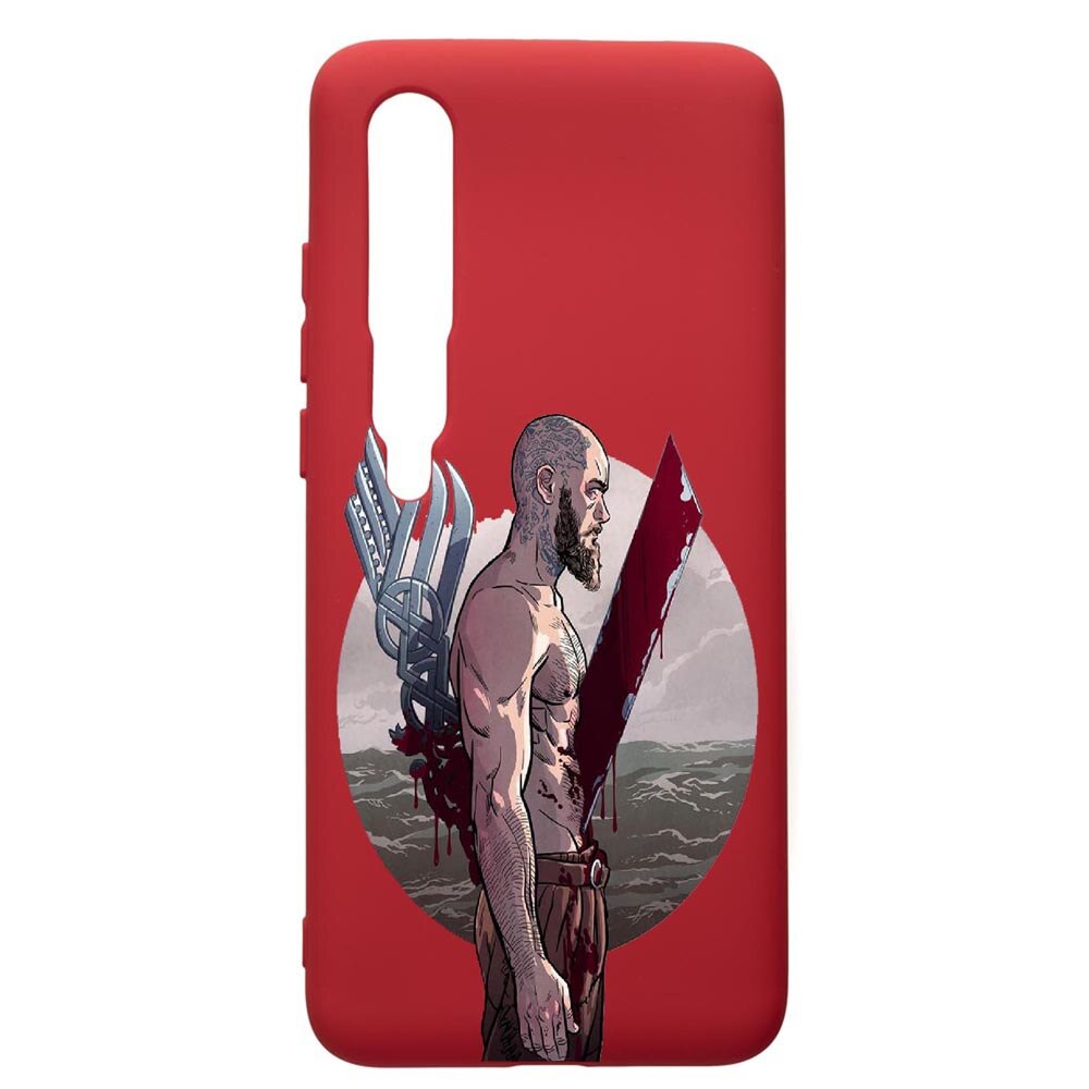 Husa de protectie Xiaomi Mi 10 / Mi 10 Pro, The Vikings - Ragnar Lothbrok, silicon, cu interiorul din material textil, protectie camera, Red, PR455