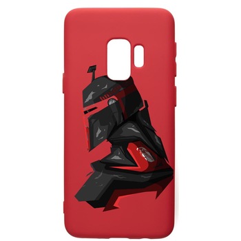 Husa de protectie Samsung Galaxy S9, Star Wars The Mandalorian, silicon, cu interiorul din material textil, protectie camera, Red, PR456 Husa de protectie Samsung Galaxy S9, Star Wars The Mandalorian, silicon, cu interiorul din material textil, protectie camera, Red, PR456
