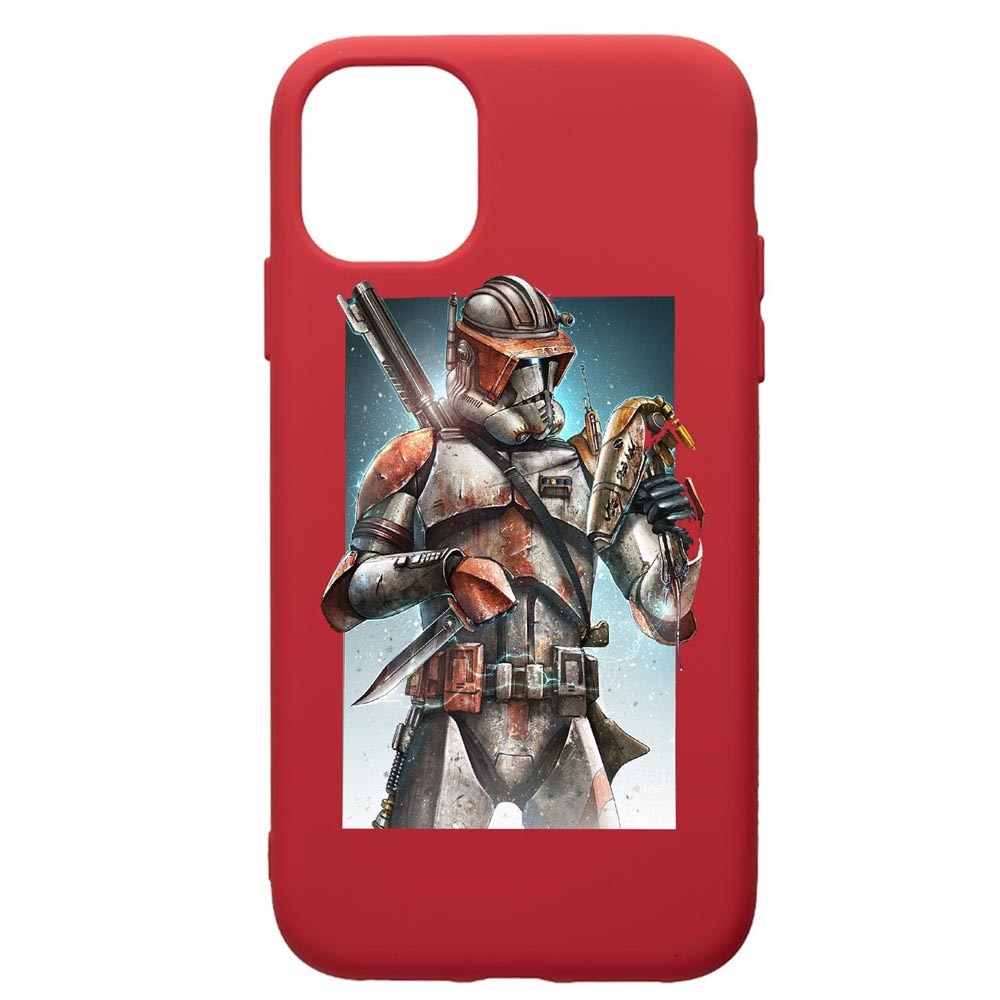 Husa de protectie Samsung Galaxy A51, Star Wars The Mandalorian, silicon, cu interiorul din material textil, protectie camera, Red, PR464
