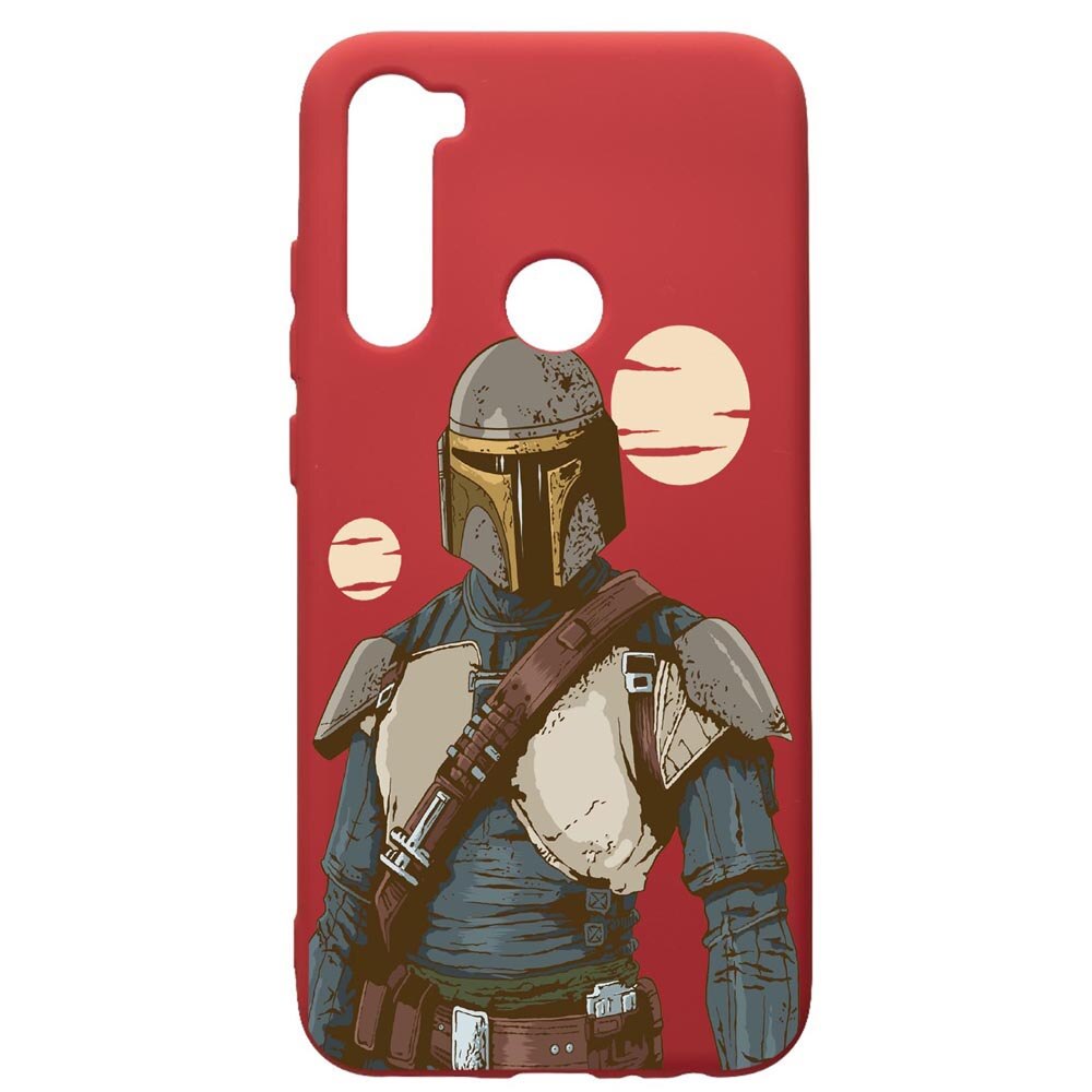 Husa de protectie Xiaomi Redmi Note 8, Star Wars The Mandalorian, silicon, cu interiorul din material textil, protectie camera, Red, PR461