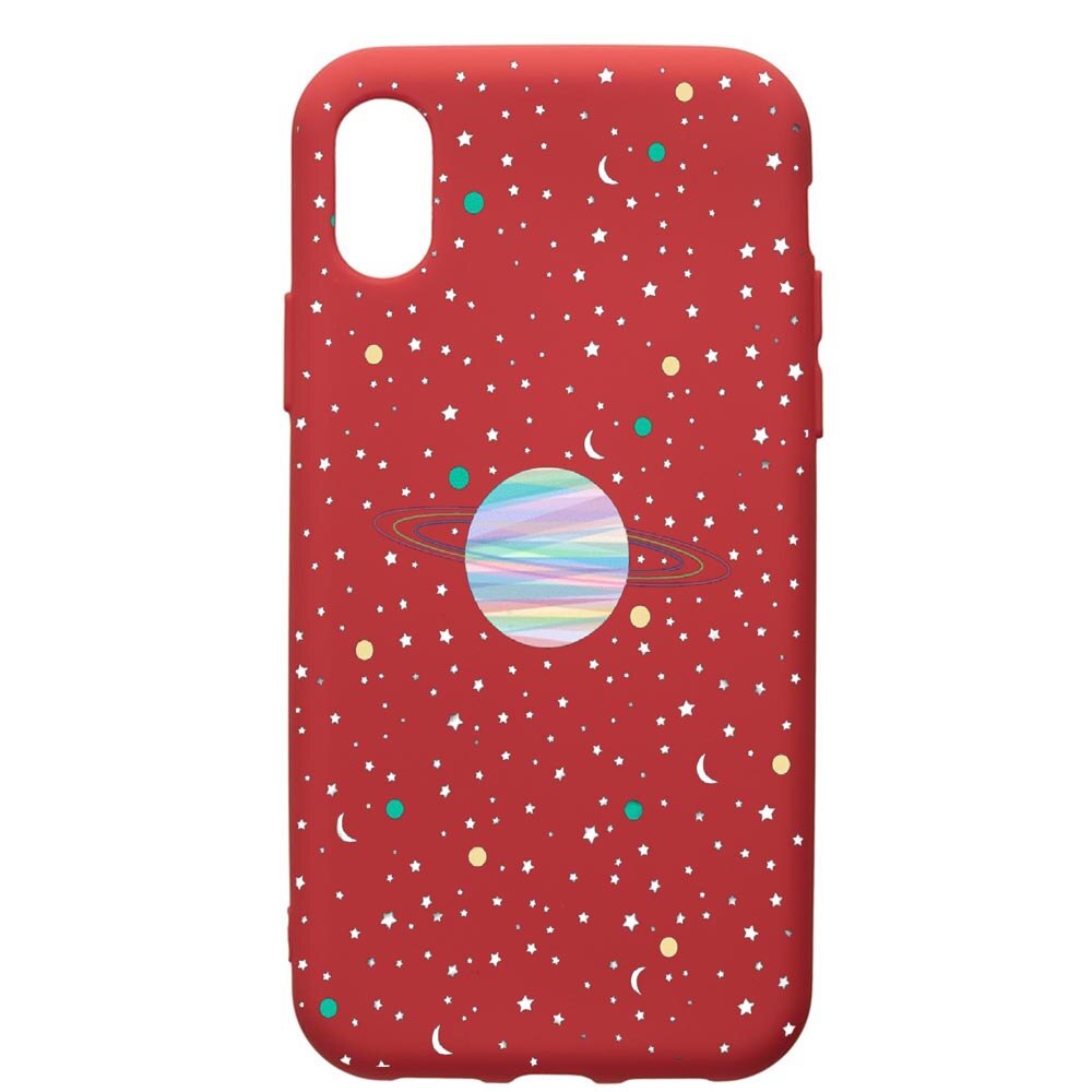 Husa de protectie Huawei Y5 2019, Universe Planets, silicon, cu interiorul din material textil, protectie camera, Red, PR468