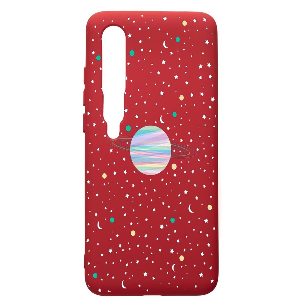 Husa de protectie Xiaomi Mi 10 / Mi 10 Pro, Universe Planets, silicon, cu interiorul din material textil, protectie camera, Red, PR468