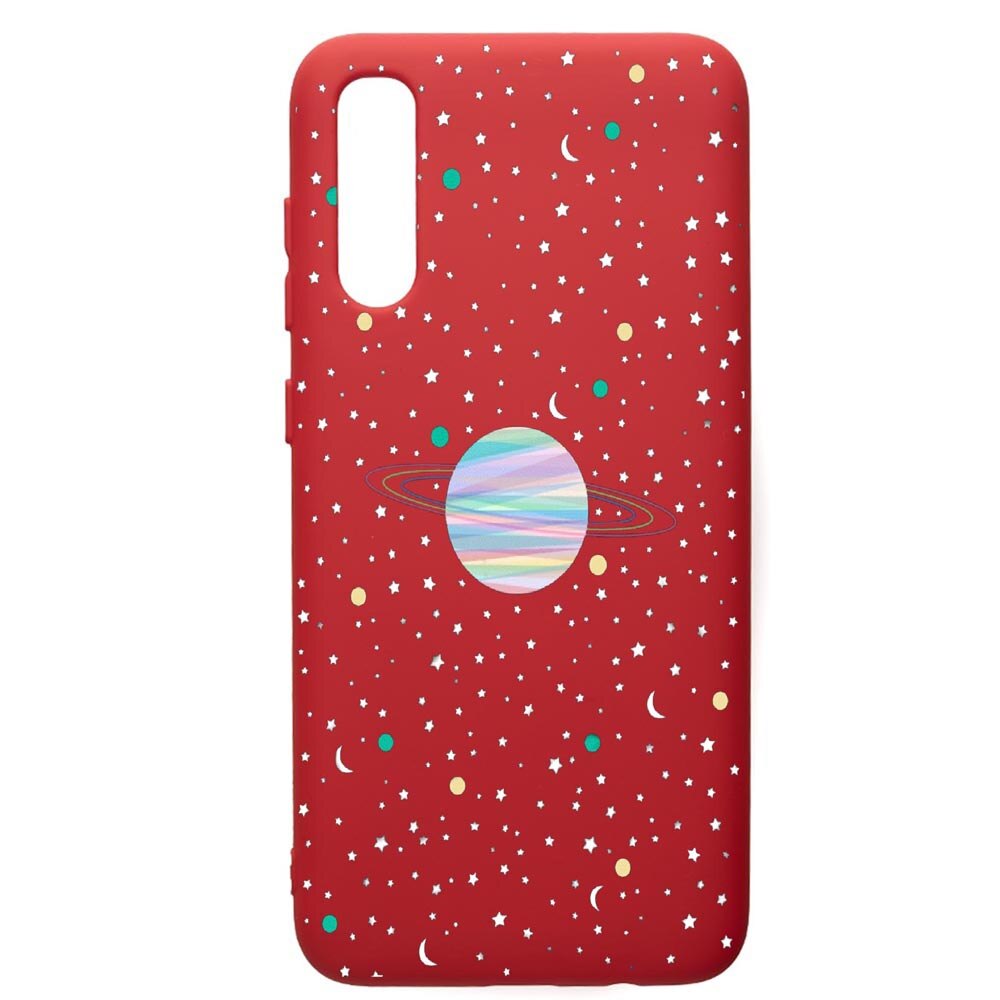 Husa de protectie Samsung Galaxy A70, Universe Planets, silicon, cu interiorul din material textil, protectie camera, Red, PR468