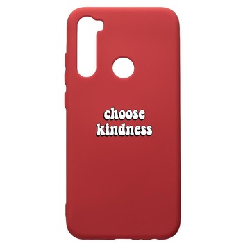 Husa de protectie Xiaomi Redmi Note 8, Kidness, silicon, cu interiorul din material textil, protectie camera, Red, PR478 Husa de protectie Xiaomi Redmi Note 8, Kidness, silicon, cu interiorul din material textil, protectie camera, Red, PR478