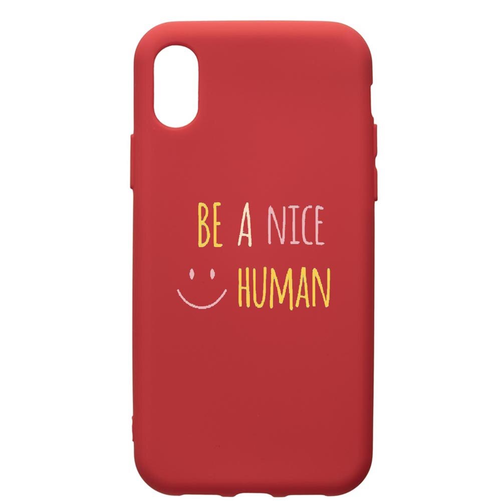 Husa de protectie Xiaomi Redmi 7A, Human, silicon, cu interiorul din material textil, protectie camera, Red, PR480