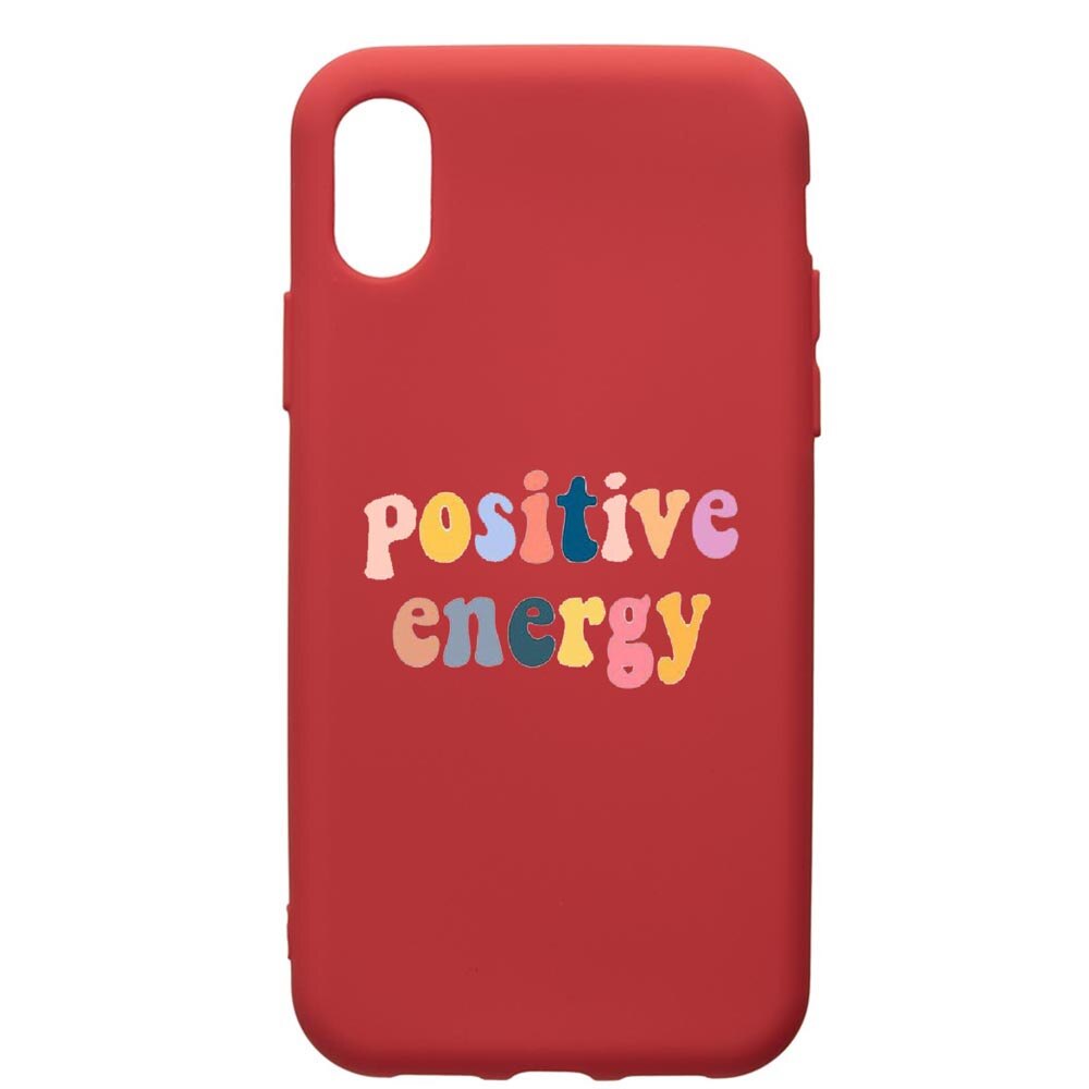 Husa de protectie Xiaomi Redmi 7A, Positive Energy, silicon, cu interiorul din material textil, protectie camera, Red, PR479