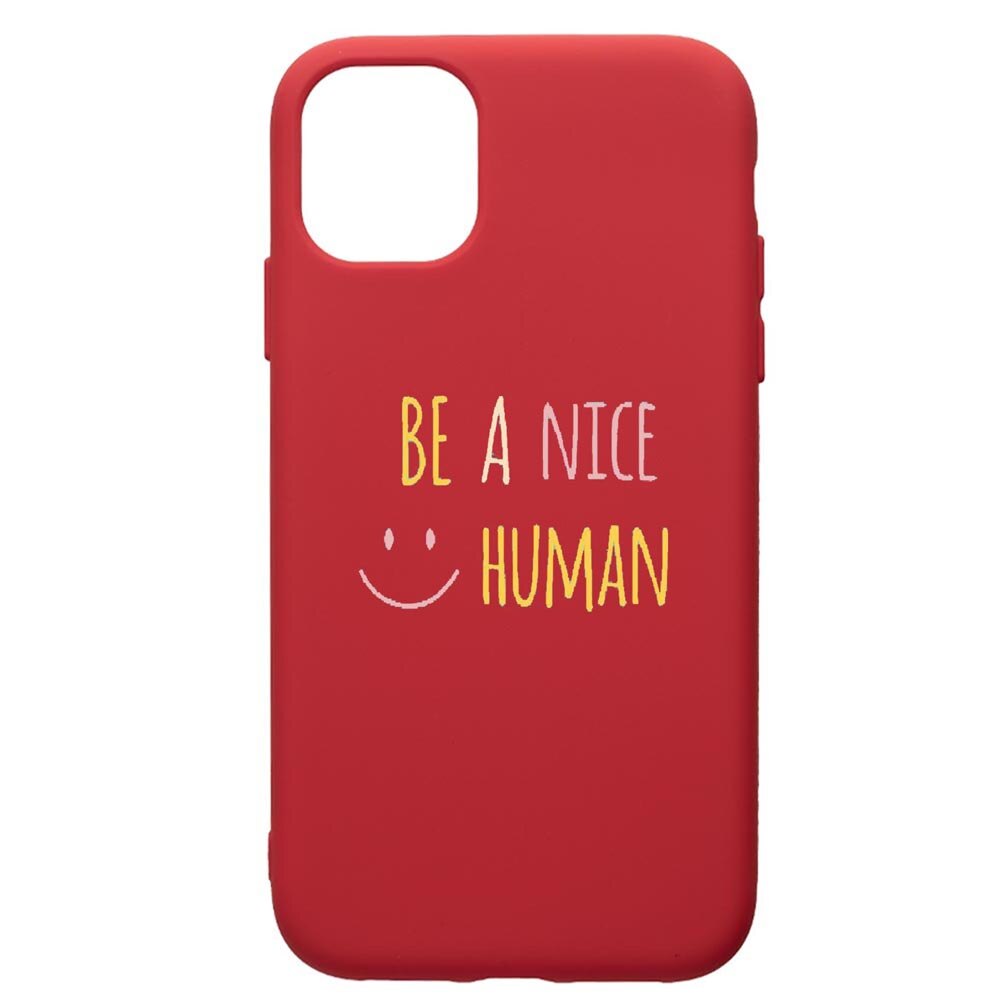 Husa de protectie Apple iPhone 11, Human, silicon, cu interiorul din material textil, protectie camera, Red, PR480