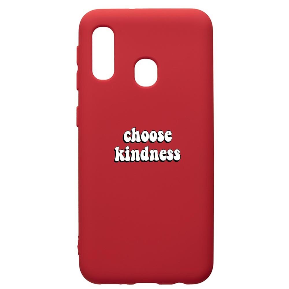 Husa de protectie Samsung Galaxy A20E, Kidness, silicon, cu interiorul din material textil, protectie camera, Red, PR478
