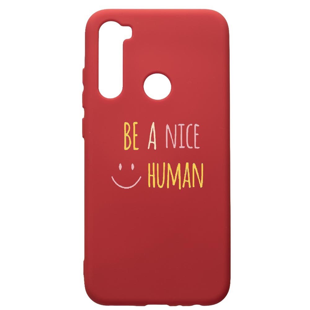 Husa de protectie Xiaomi Redmi Note 8, Human, silicon, cu interiorul din material textil, protectie camera, Red, PR480