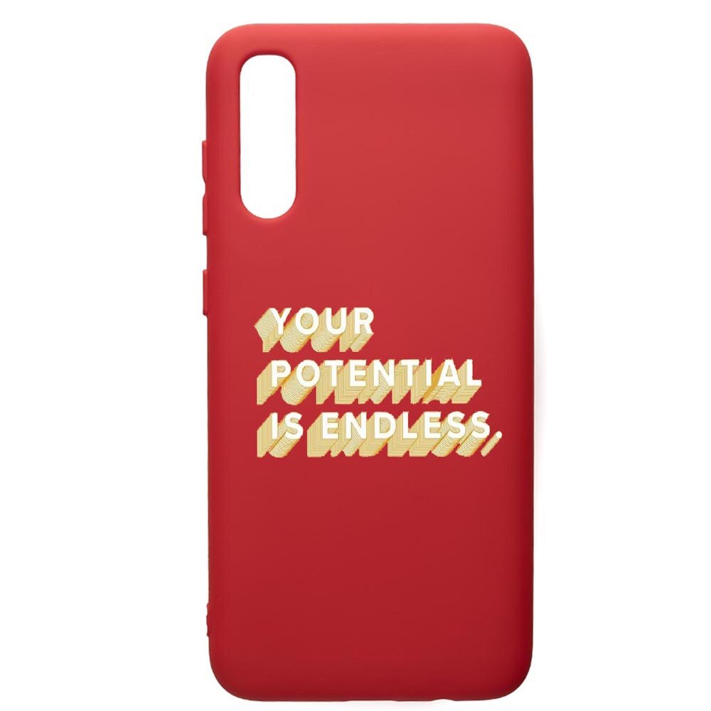 Husa de protectie Samsung Galaxy A70, Endless, silicon, cu interiorul din material textil, protectie camera, Red, PR484