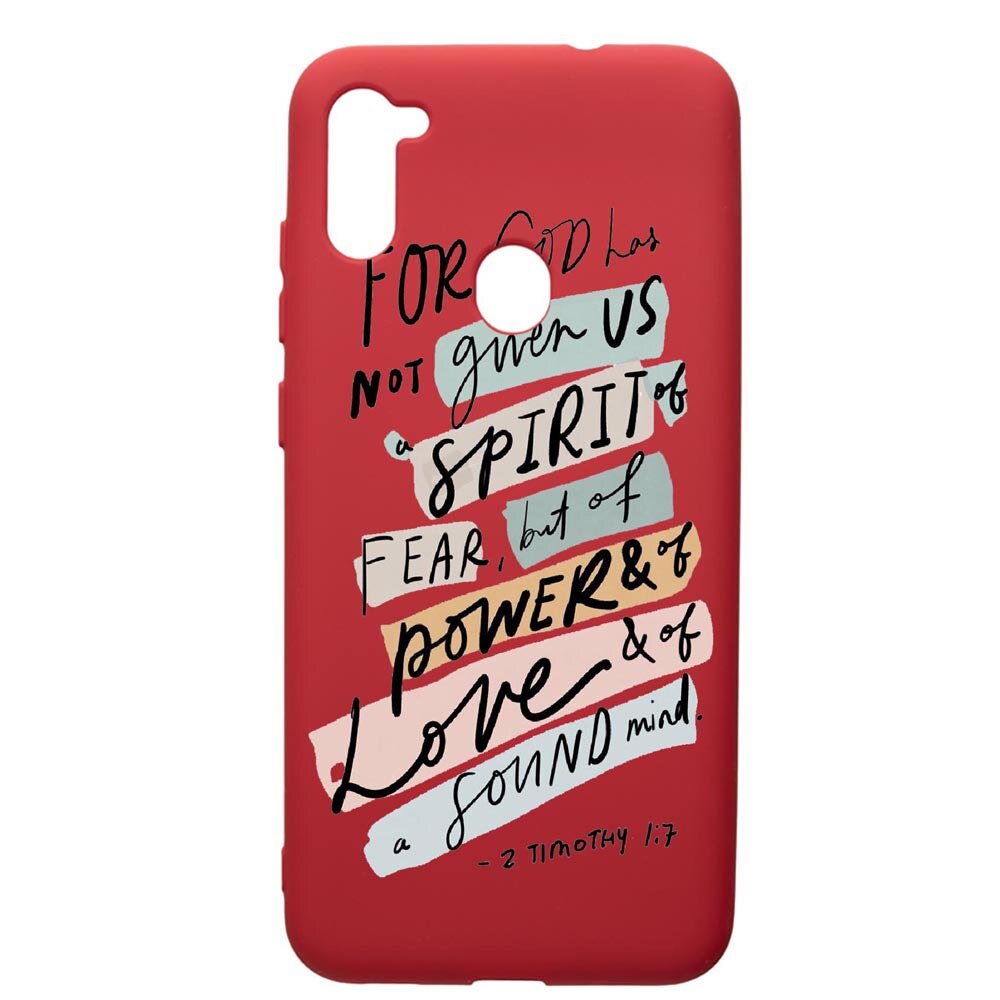 Husa de protectie Samsung Galaxy A11, Bible, silicon, cu interiorul din material textil, protectie camera, Red, PR481