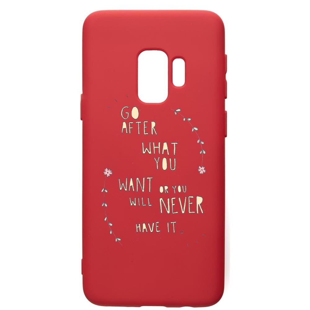 Husa de protectie Samsung Galaxy S9, Be Positive, silicon, cu interiorul din material textil, protectie camera, Red, PR483