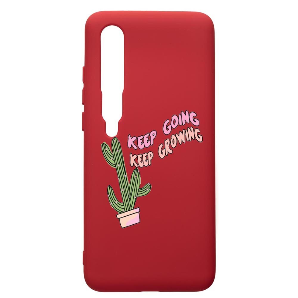 Husa de protectie Xiaomi Mi 10 / Mi 10 Pro, Keep Going, silicon, cu interiorul din material textil, protectie camera, Red, PR482