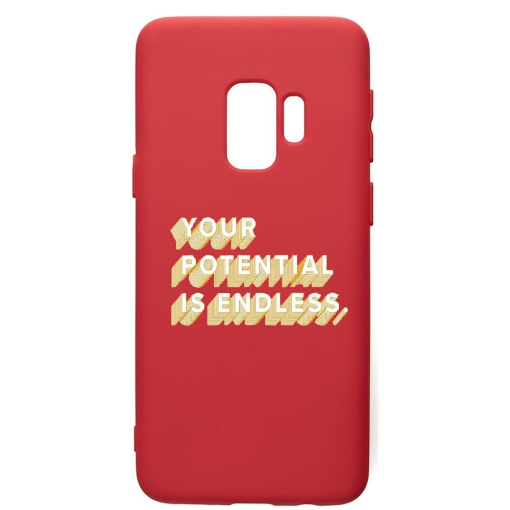 Husa de protectie Samsung Galaxy S9, Endless, silicon, cu interiorul din material textil, protectie camera, Red, PR484