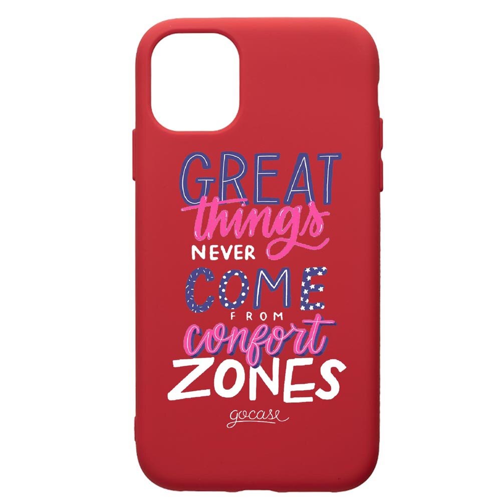 Husa de protectie Apple iPhone 11, Great Things, silicon, cu interiorul din material textil, protectie camera, Red, PR486