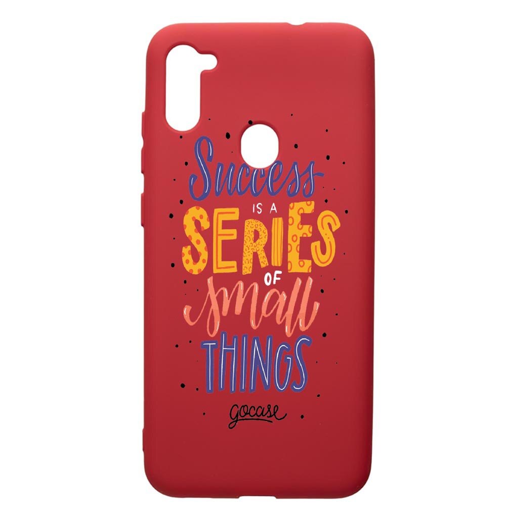 Husa de protectie Samsung Galaxy A11, Success, silicon, cu interiorul din material textil, protectie camera, Red, PR485