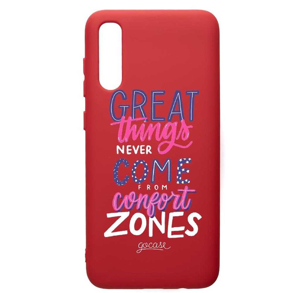 Husa de protectie Samsung Galaxy A70, Great Things, silicon, cu interiorul din material textil, protectie camera, Red, PR486