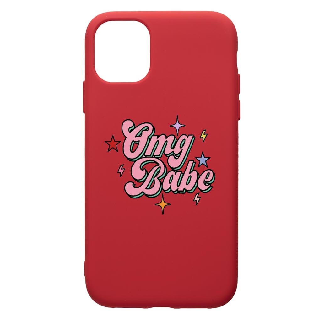 Husa de protectie Samsung Galaxy A51, OMG Babe, silicon, cu interiorul din material textil, protectie camera, Red, PR487