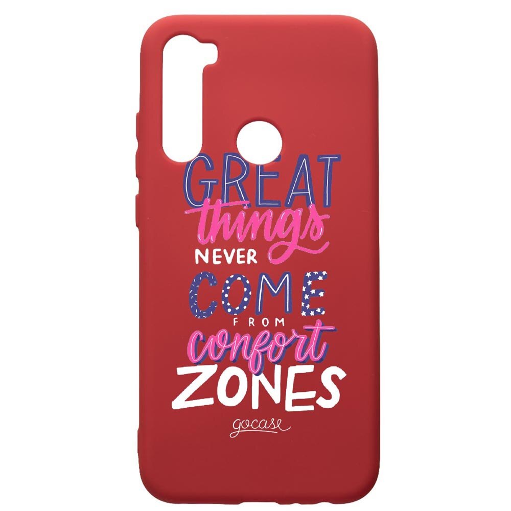 Husa de protectie Xiaomi Redmi Note 8, Great Things, silicon, cu interiorul din material textil, protectie camera, Red, PR486