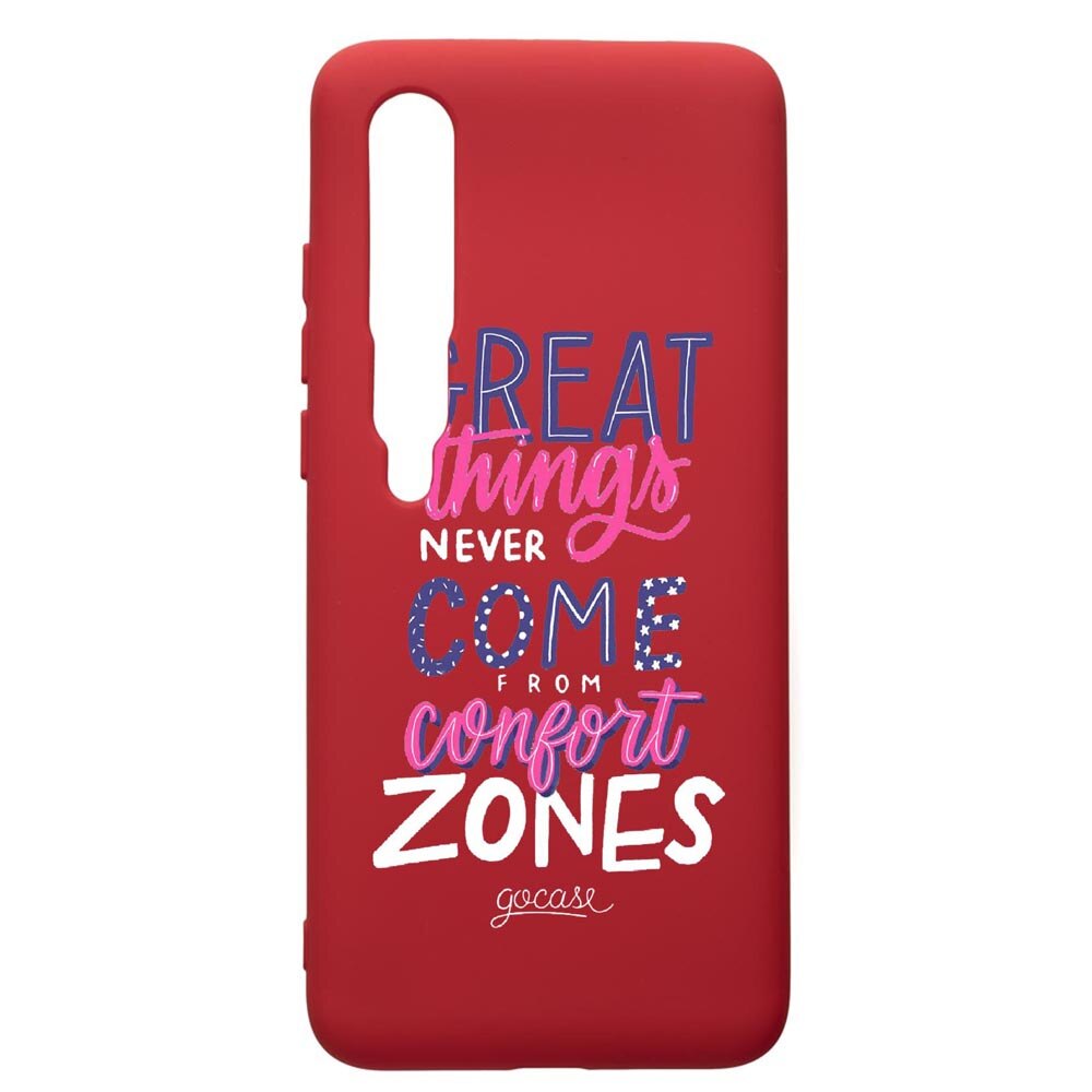 Husa de protectie Xiaomi Mi 10 / Mi 10 Pro, Great Things, silicon, cu interiorul din material textil, protectie camera, Red, PR486