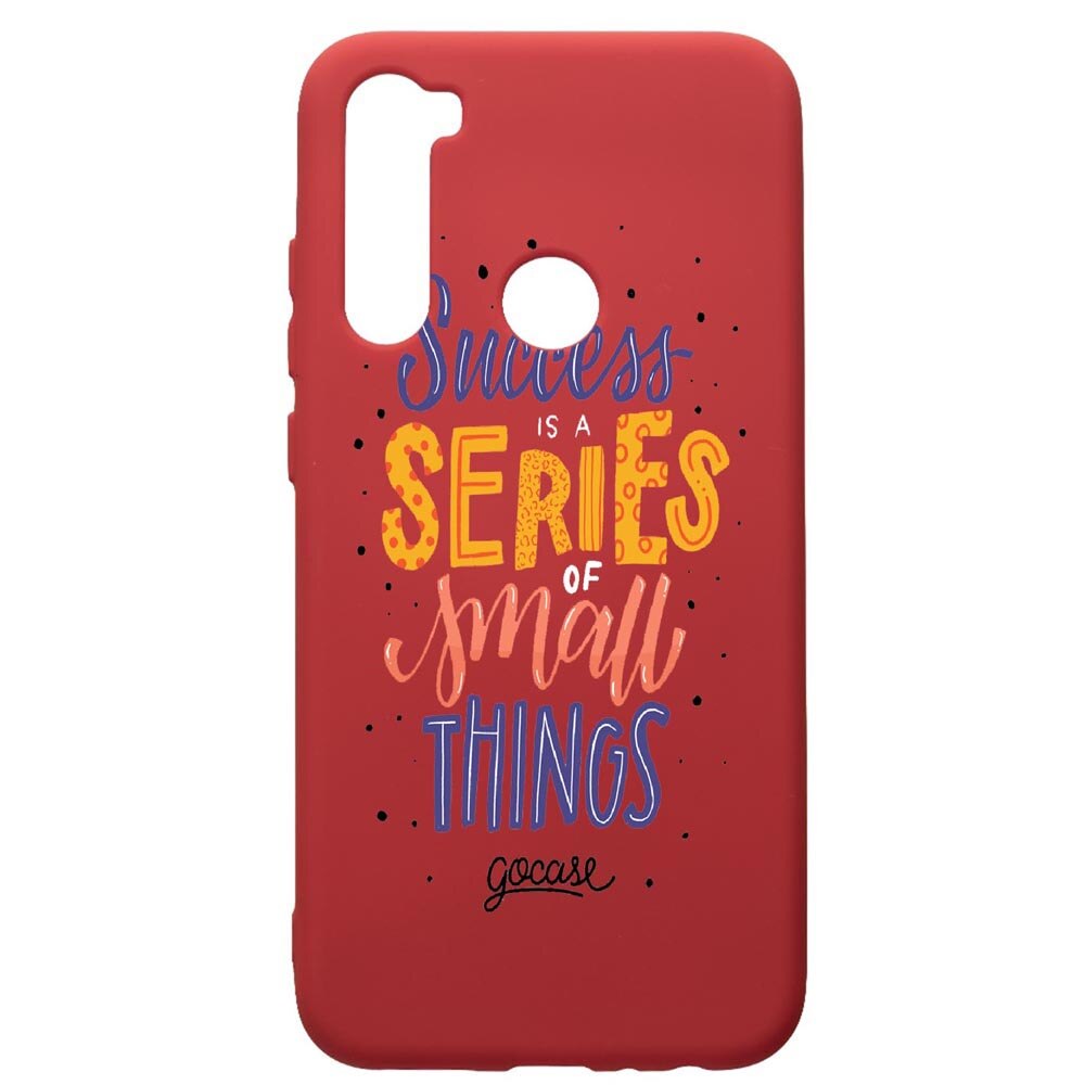 Husa de protectie Xiaomi Redmi Note 8, Success, silicon, cu interiorul din material textil, protectie camera, Red, PR485