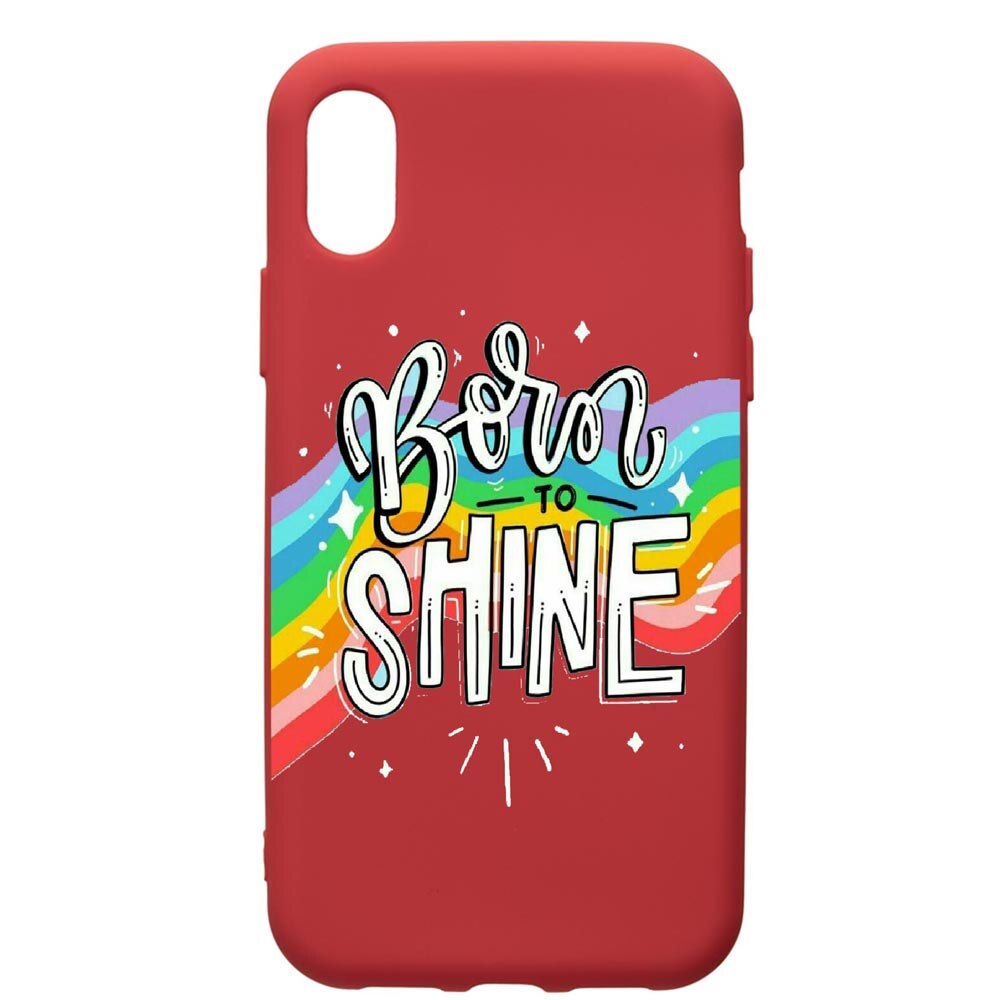 Husa de protectie Samsung Galaxy A10, Born To Shine, silicon, cu interiorul din material textil, protectie camera, Red, PR489