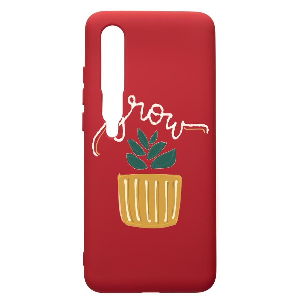 Husa de protectie Xiaomi Mi 10 / Mi 10 Pro, Grow, silicon, cu interiorul din material textil, protectie camera, Red, PR490
