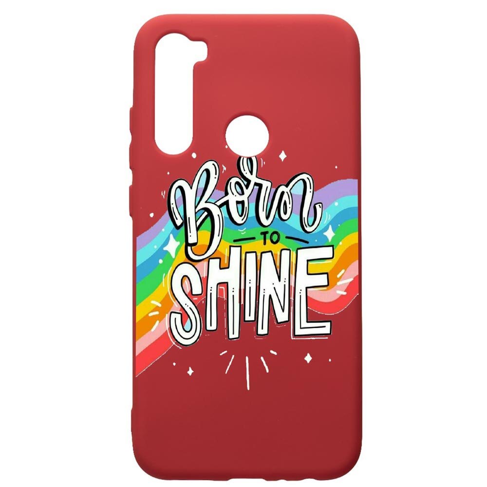Husa de protectie Xiaomi Redmi Note 8, Born To Shine, silicon, cu interiorul din material textil, protectie camera, Red, PR489