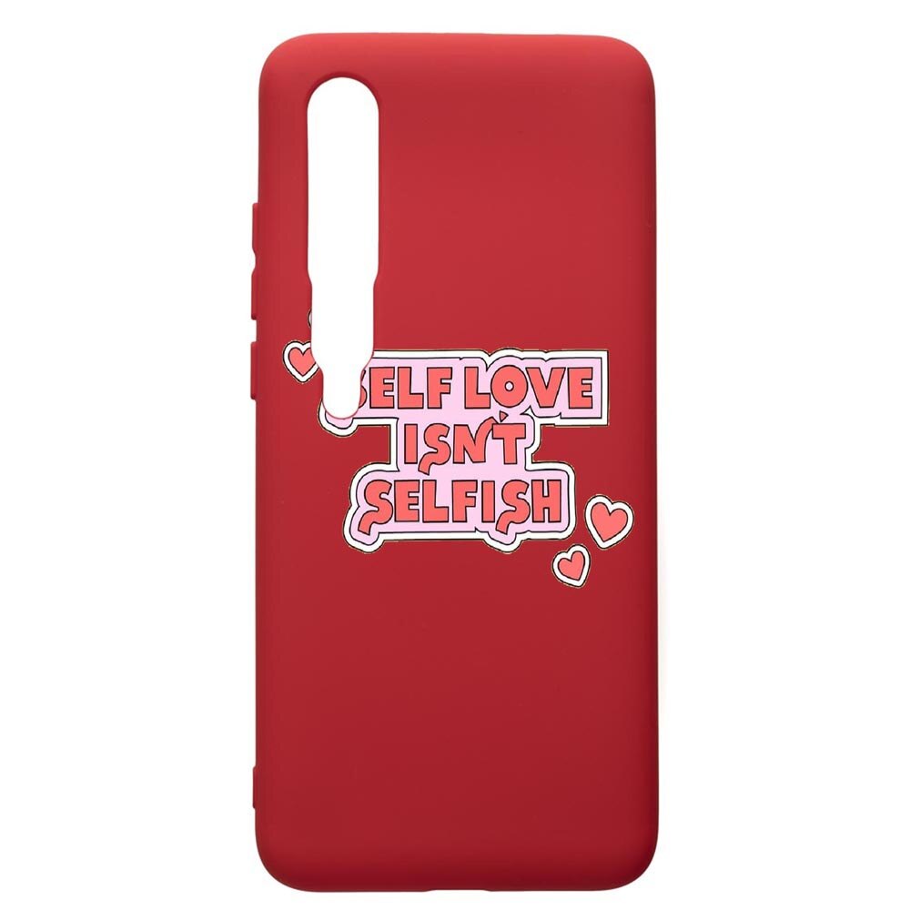Husa de protectie Xiaomi Mi 10 / Mi 10 Pro, Self Love, silicon, cu interiorul din material textil, protectie camera, Red, PR493