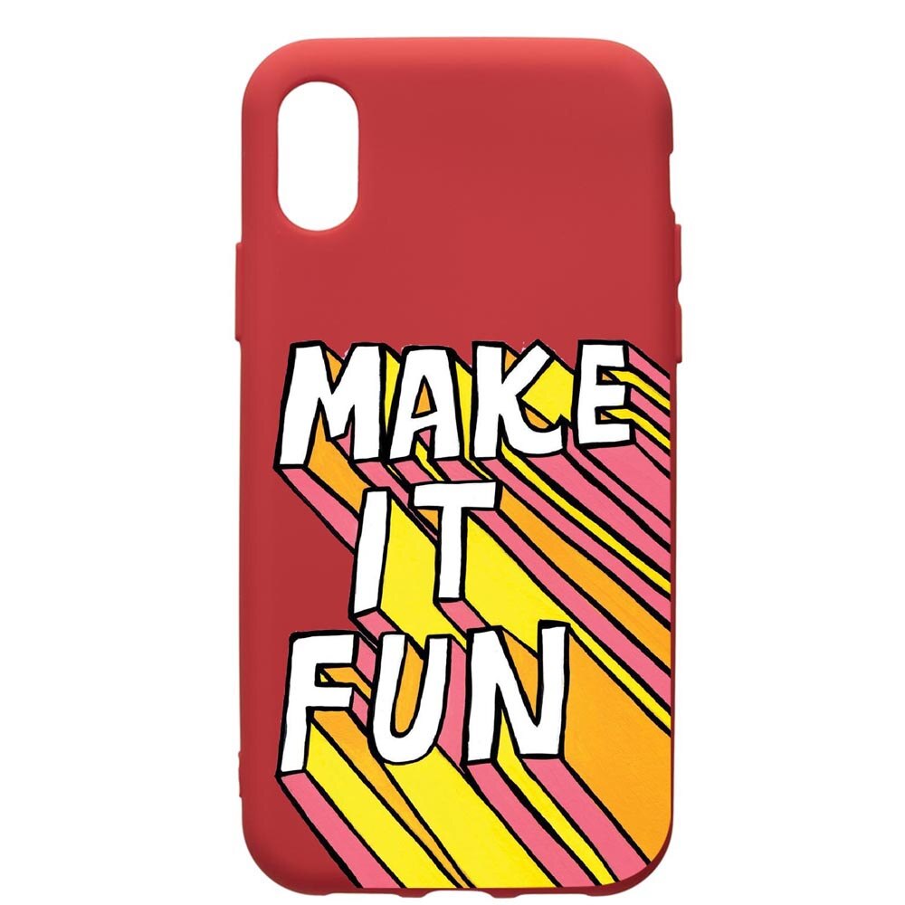 Husa de protectie Samsung Galaxy A01, Make it fun, silicon, cu interiorul din material textil, protectie camera, Red, PR494