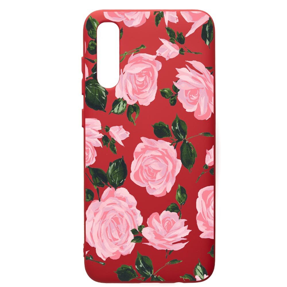 Husa de protectie Samsung Galaxy A70, Rose - Pastel Colors, silicon, cu interiorul din material textil, protectie camera, Red, PR514