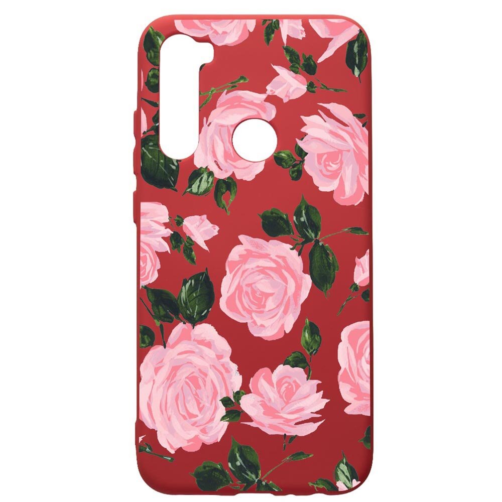 Husa de protectie Xiaomi Redmi Note 8, Rose - Pastel Colors, silicon, cu interiorul din material textil, protectie camera, Red, PR514