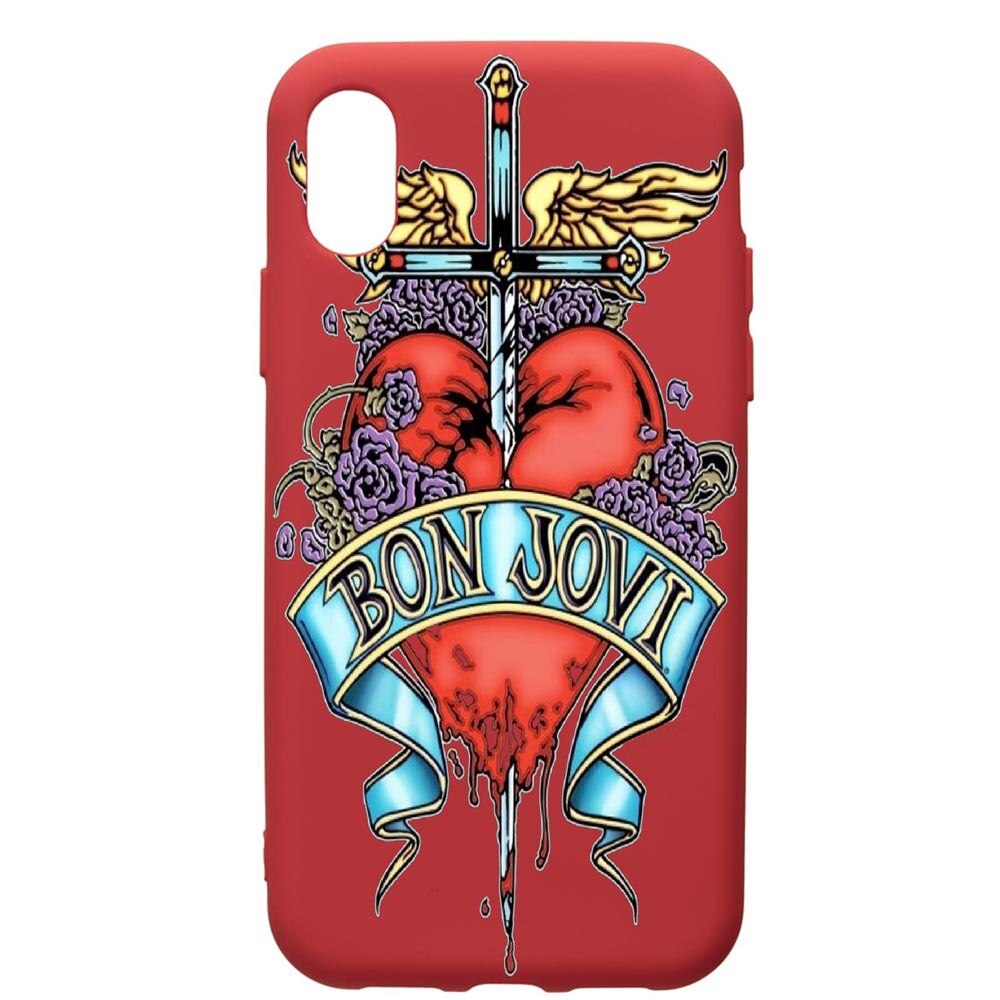 Husa de protectie Samsung Galaxy A10, Bon Jovi, silicon, cu interiorul din material textil, protectie camera, Red, PR533