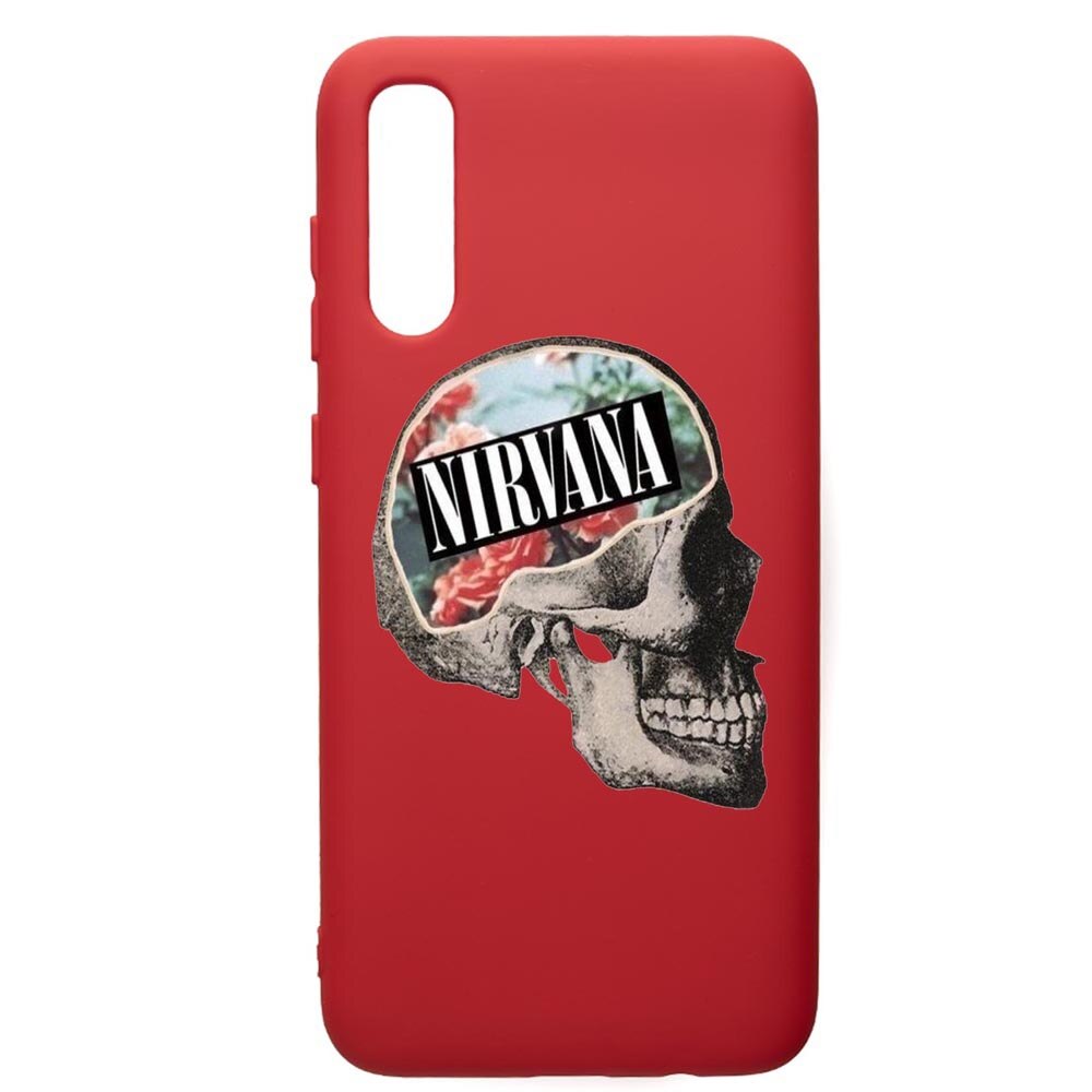 Husa de protectie Samsung Galaxy A70, Nirvana, silicon, cu interiorul din material textil, protectie camera, Red, PR535