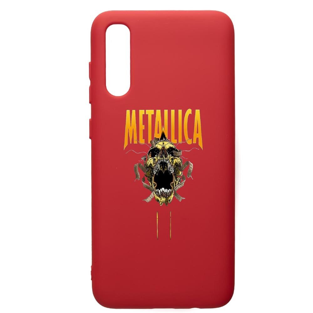 Husa de protectie Samsung Galaxy A70, Metallica, silicon, cu interiorul din material textil, protectie camera, Red, PR542