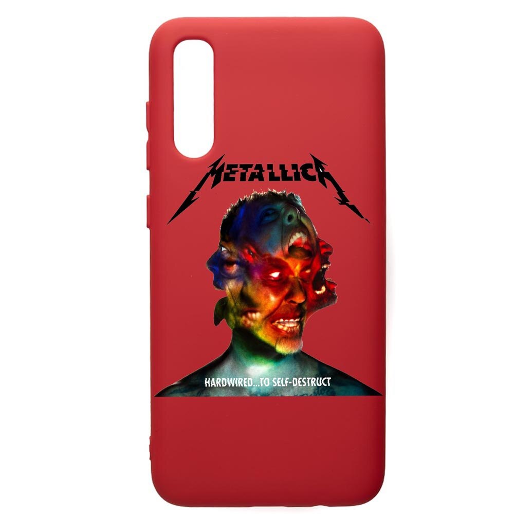 Husa de protectie Samsung Galaxy A70, Metallica, silicon, cu interiorul din material textil, protectie camera, Red, PR545
