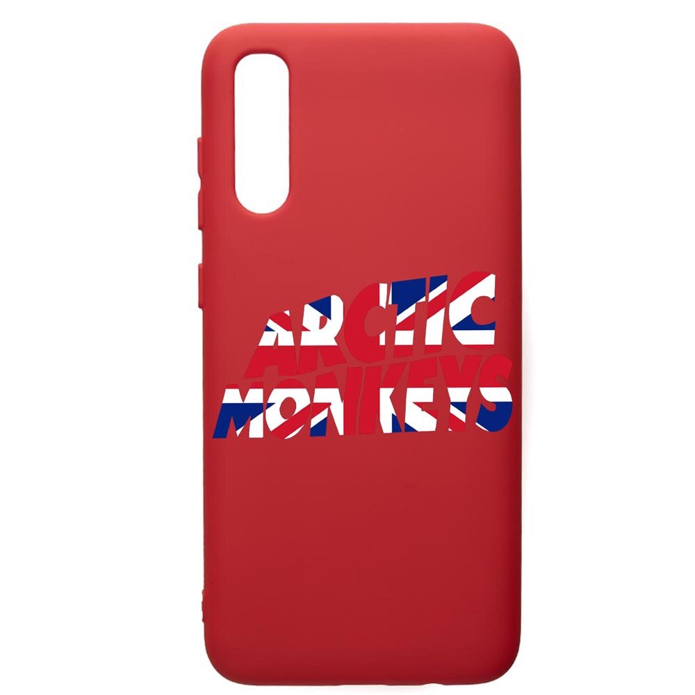 Husa de protectie Samsung Galaxy A50, Arctic Monkey, silicon, cu interiorul din material textil, protectie camera, Red, PR548